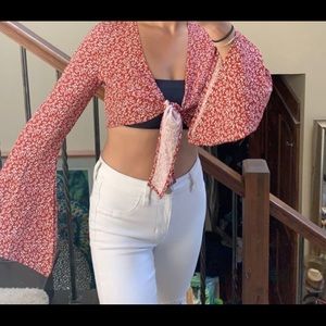 Flowy tie crop top